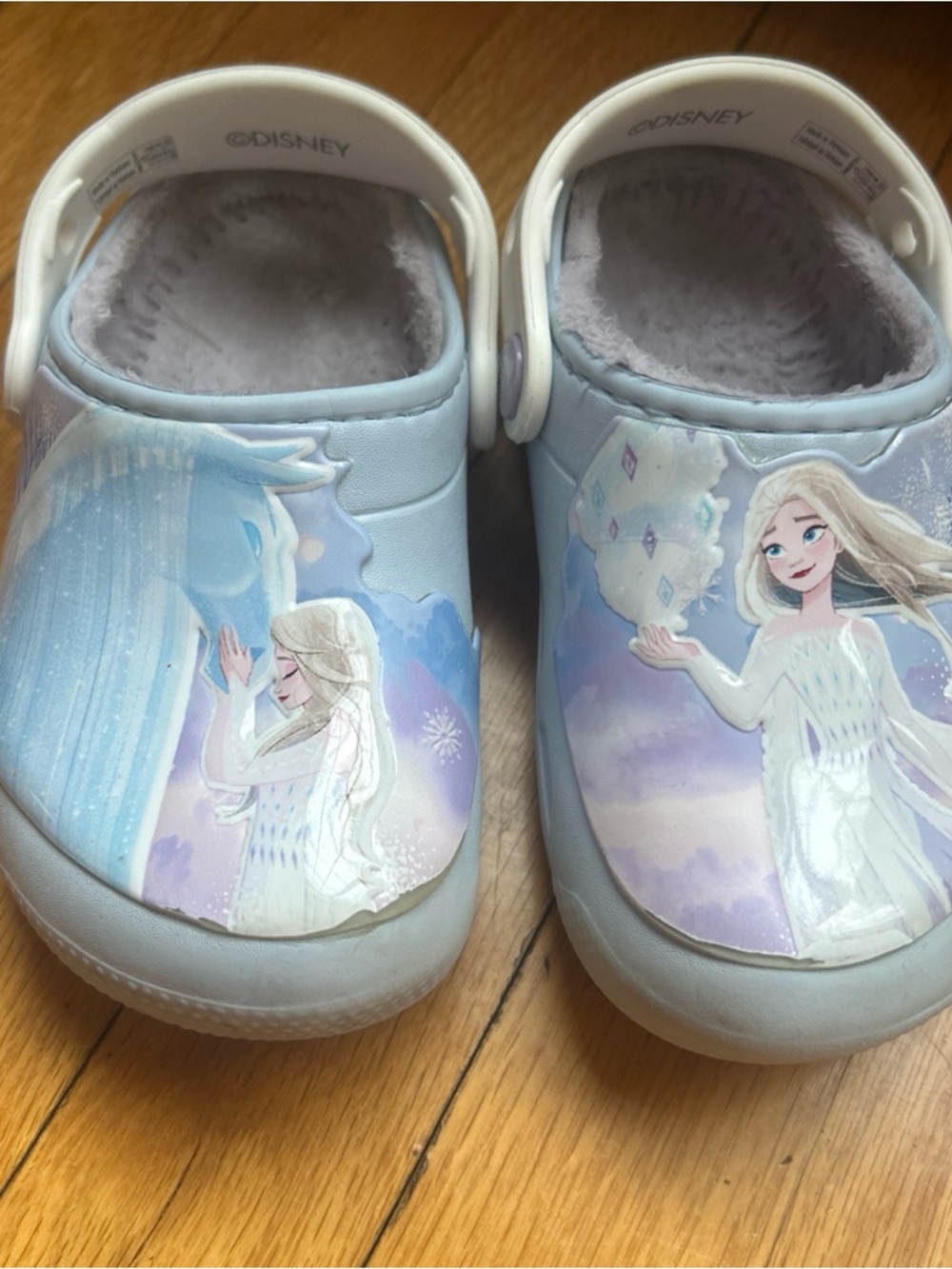 Disney Crocs Elsa Pastel Blue Slip-On Clogs Size~ C-6